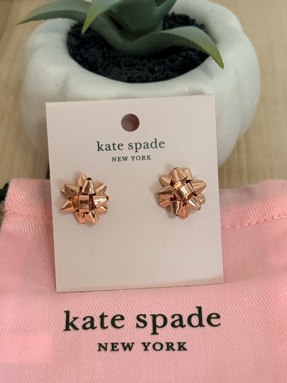 Kate Spade Bourgeois Bow Rose Gold Earrings